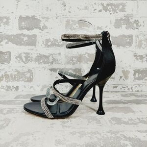 NEW Marc Fisher LTD. Women's Carita Black Jewel Tone High Heel Sandals K148